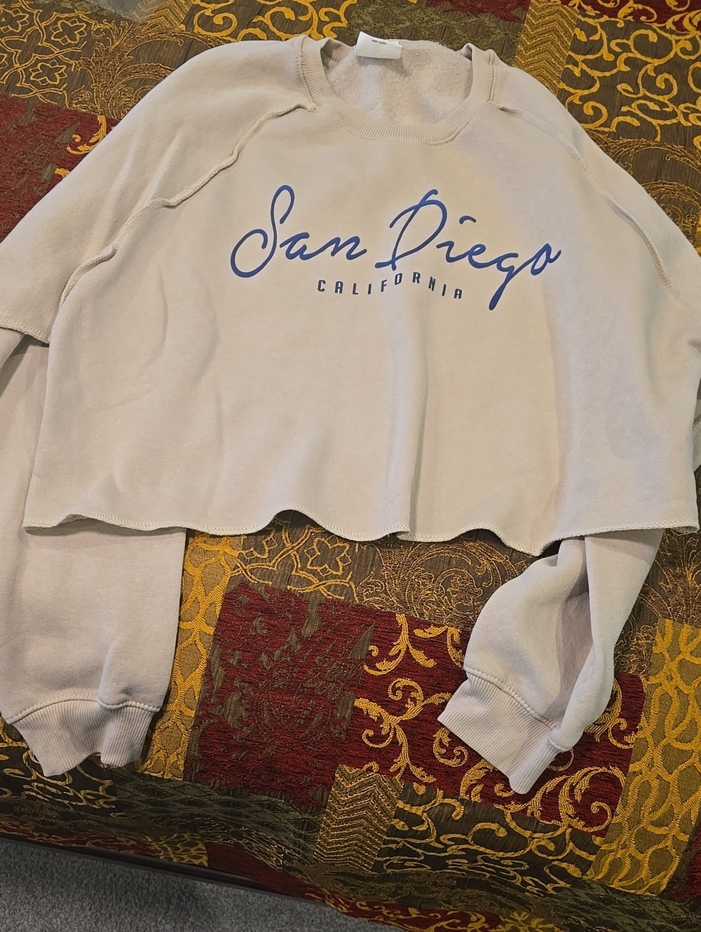 Cropped San Diego Sweatshirt - Cream